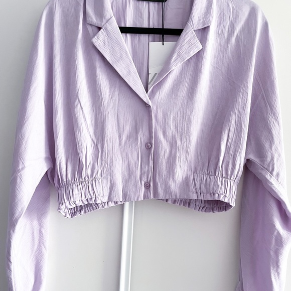 Zara Lilac Cropped Blouse - Picture 7 of 12